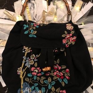 Double Sided Black Embroidered Bag